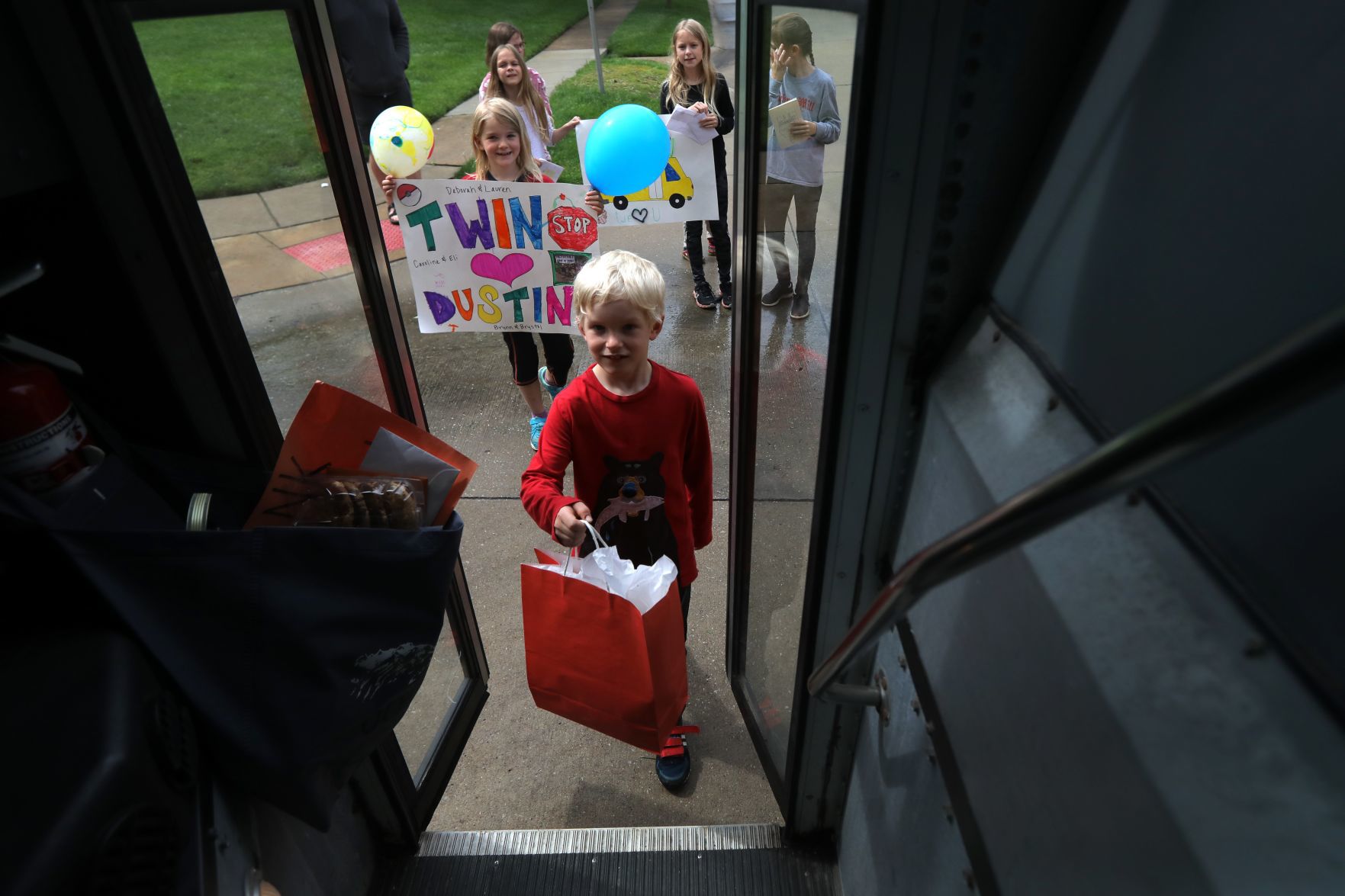 School bus driver Dustin Ray makes one last round to say goodbye to Rockwood families